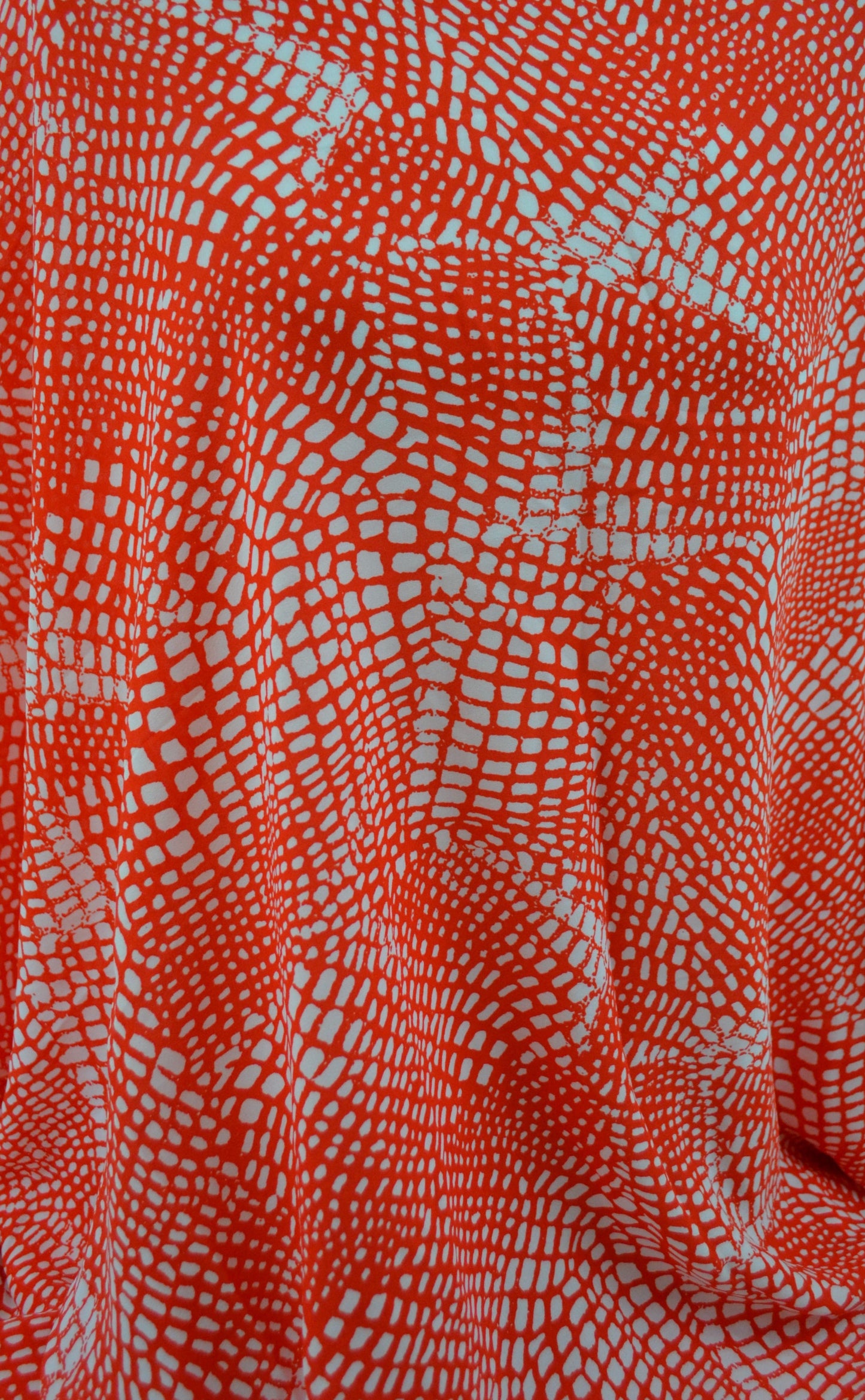 Orange and off white Georgette Crepe Fabric
