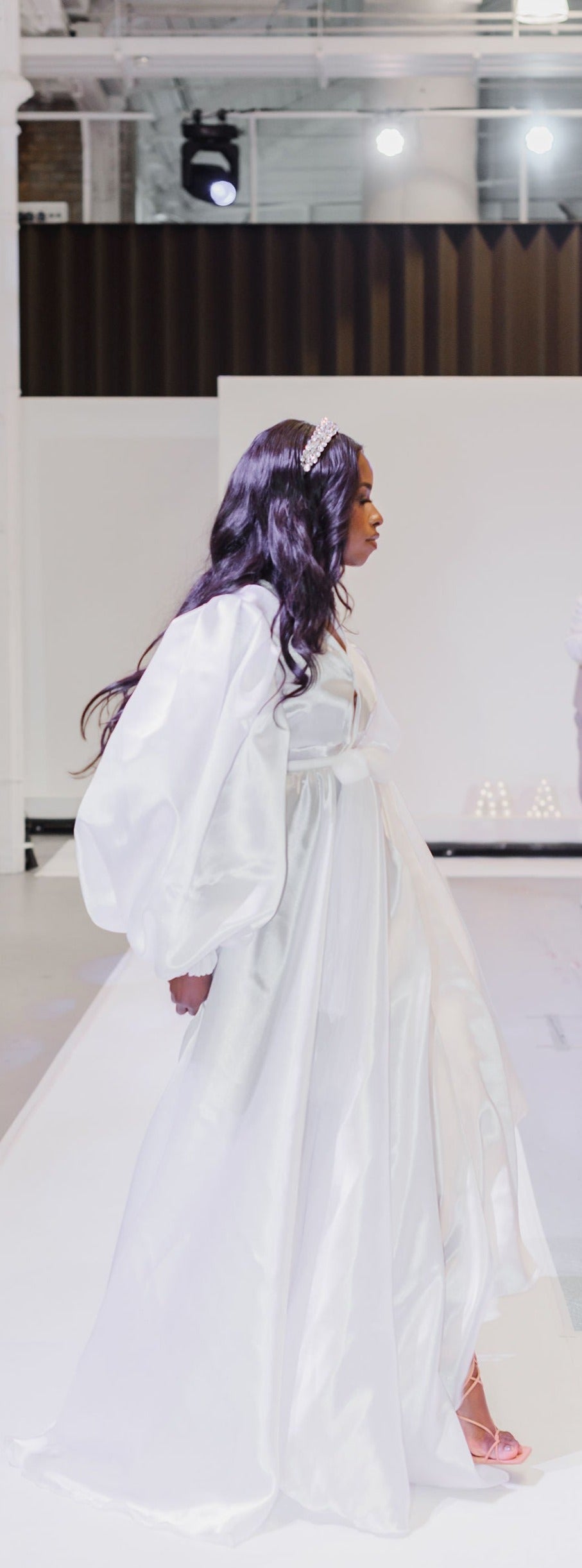 Queen Hadassah Organza Bridal Robe with Puff Sleeves