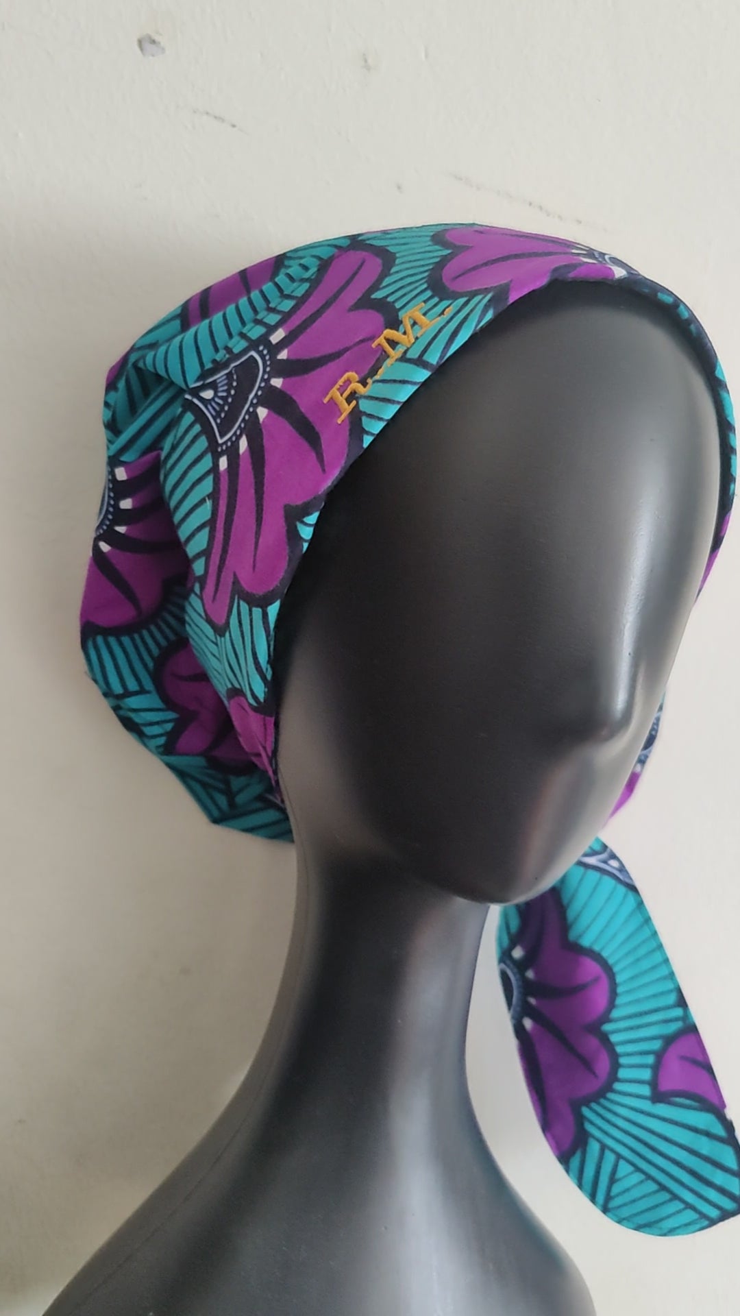 AYARISA - African Print Surgical Hat Scrub Cap Bonnet